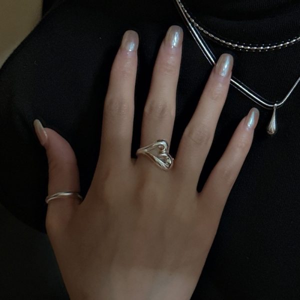 Wholesale 925 Sterling Silver Open Heart Ring - Image 3
