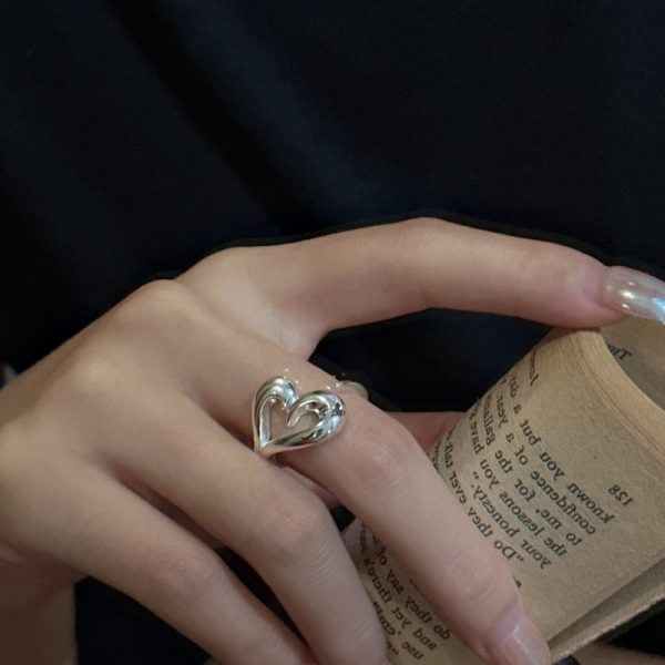 Wholesale 925 Sterling Silver Open Heart Ring - Image 5