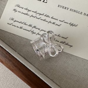 Wholesale 925 Sterling Silver Wide Bow Ring