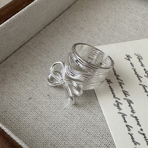 Wholesale 925 Sterling Silver Wide Bow Ring - Image 2