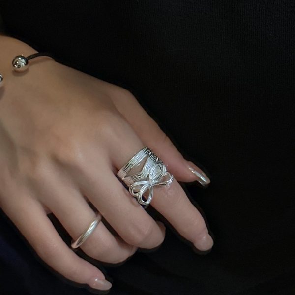 Wholesale 925 Sterling Silver Wide Bow Ring - Image 5