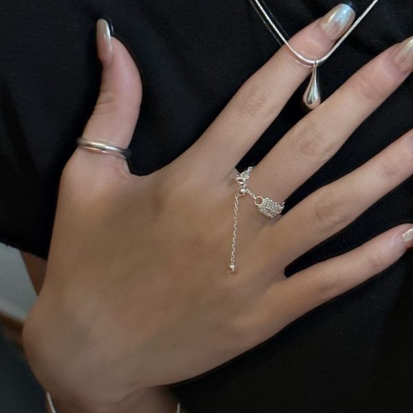 Wholesale 925 Sterling Silver Adjustable Chain Ring - Image 4