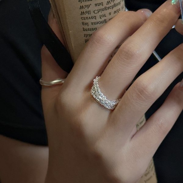 Wholesale 925 Sterling Silver Adjustable Chain Ring - Image 5