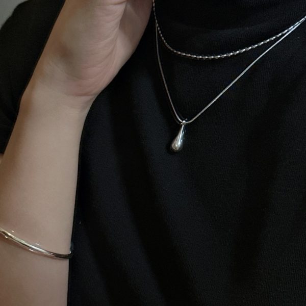 Wholesale 925 Sterling Silver Teardrop Snake Necklace - Image 4