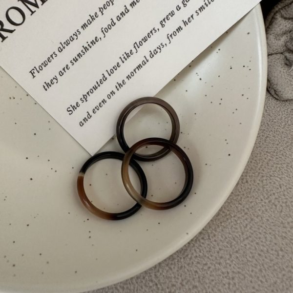 Wholesale Natural Gemstone Dark Agate Ring - Image 2