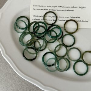 Wholesale Natural Gemstone Green Agate Ring
