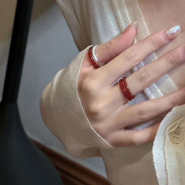 Wholesale Natural Gemstone Red Agate Ring - Image 3