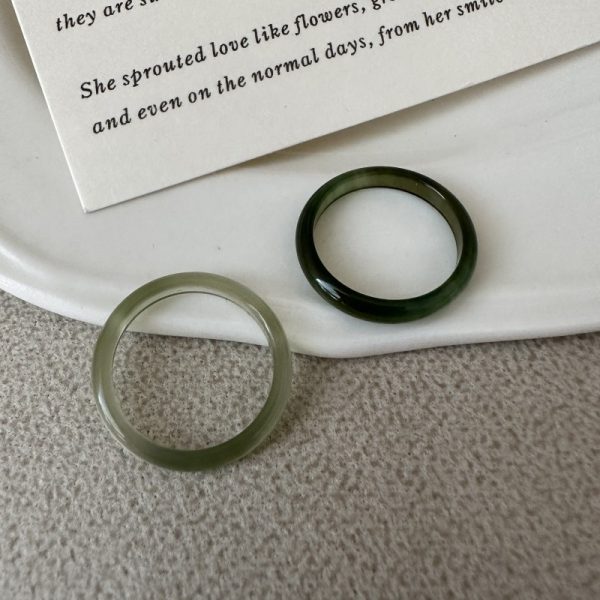 Wholesale Natural Gemstone Green Agate Ring - Image 2