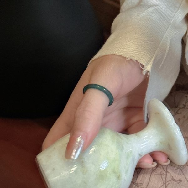 Wholesale Natural Gemstone Green Agate Ring - Image 3
