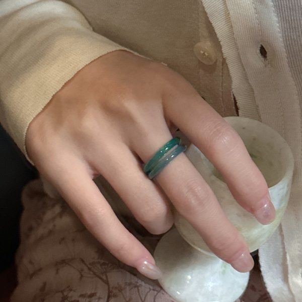 Wholesale Natural Gemstone Green Agate Ring - Image 5