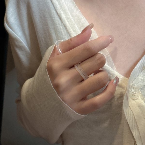 Wholesale Natural Gemstone White Agate Ring - Image 5