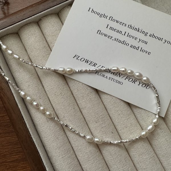 Wholesale 925 Sterling Silver Pearl Silver Piece Necklace - Image 3