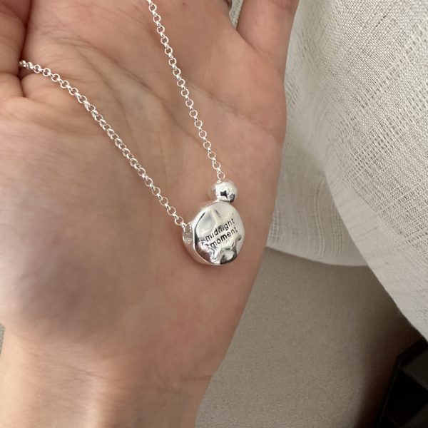 Wholesale 925 Sterling Silver Textured Engraved Necklace - Image 2