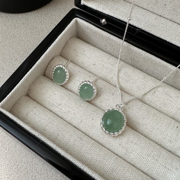 Wholesale 925 Sterling Silver Oval Natural Stone Necklace - Image 4