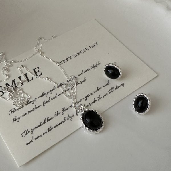 Wholesale 925 Sterling Silver Oval Natural Stone Necklace - Image 5