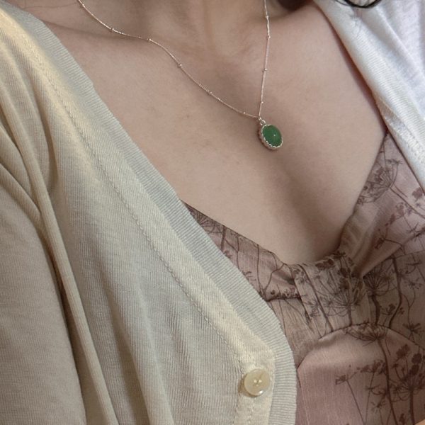 Wholesale 925 Sterling Silver Oval Natural Stone Necklace - Image 8