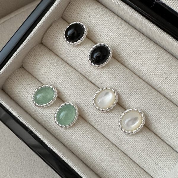 Wholesale 925 Sterling Silver Oval Natural Stone Necklace - Image 3