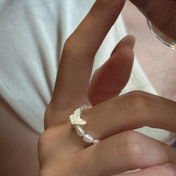 Wholesale 925 Sterling Silver Butterfly Pearl Ring - Image 4