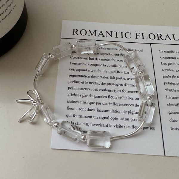 Wholesale 925 Sterling Silver White Crystal Bow Bracelet - Image 2