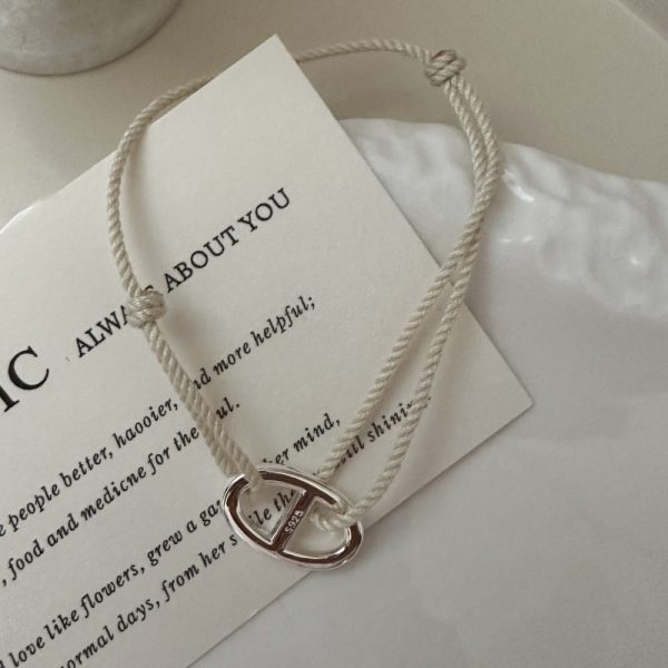 Wholesale 925 Sterling Silver Pig Nose Colorful Adjustable  Cord Bracelet - Image 3