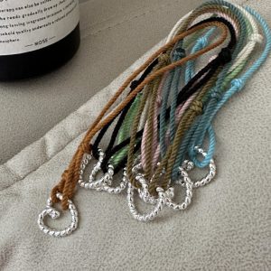 Wholesale 925 Sterling Silver Colorful Love Cord Bracelet