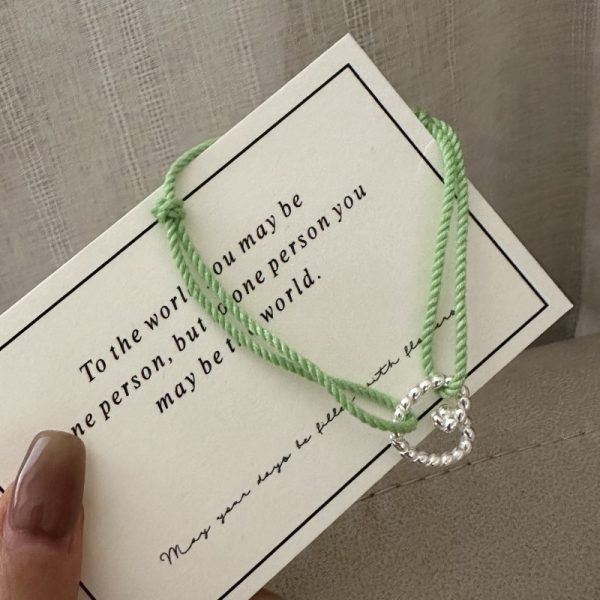 Wholesale 925 Sterling Silver Colorful Love Cord Bracelet - Image 3