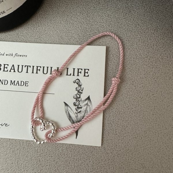 Wholesale 925 Sterling Silver Colorful Love Cord Bracelet - Image 5
