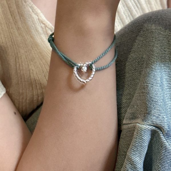 Wholesale 925 Sterling Silver Colorful Love Cord Bracelet - Image 9