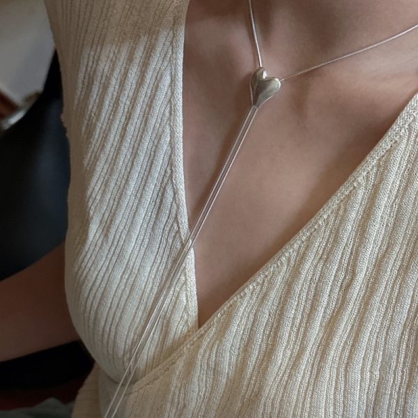 Wholesale 925 Sterling Silver Adjustable Love Long Necklace - Image 3