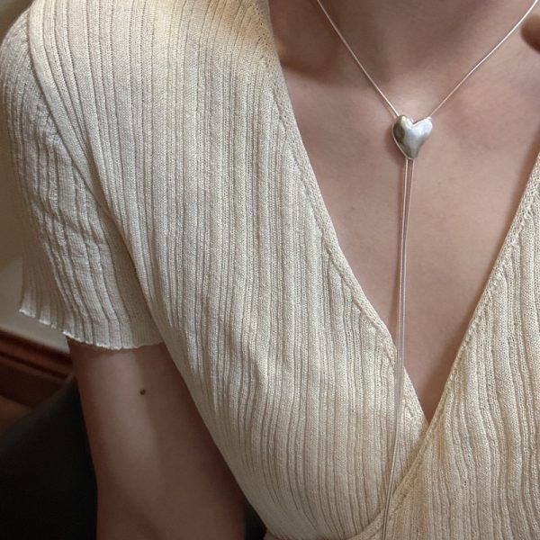 Wholesale 925 Sterling Silver Adjustable Love Long Necklace - Image 5