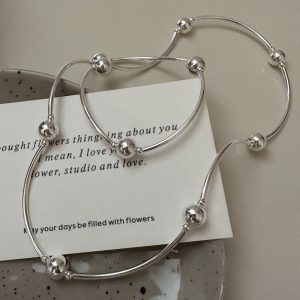 Wholesale 925 Sterling Silver Three Layers Bead Bracelet