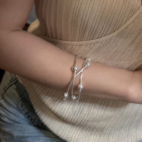 Wholesale 925 Sterling Silver Three Layers Bead Bracelet - Image 3