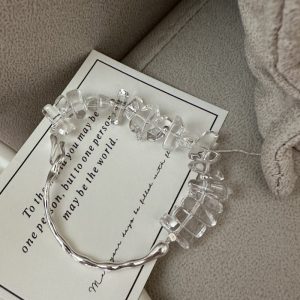 Wholesale 925 Sterling Silver Rock Crystal Quartz Bracelet