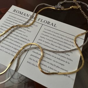 Wholesale 925 Sterling Silver Square Snake Necklace In Gold & In Silver