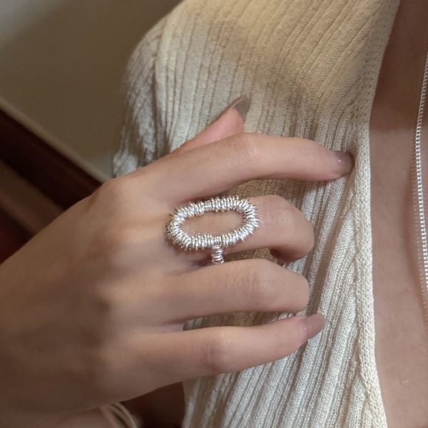 Wholesale 925 Sterling Silver Oval Textured Ring - Image 4