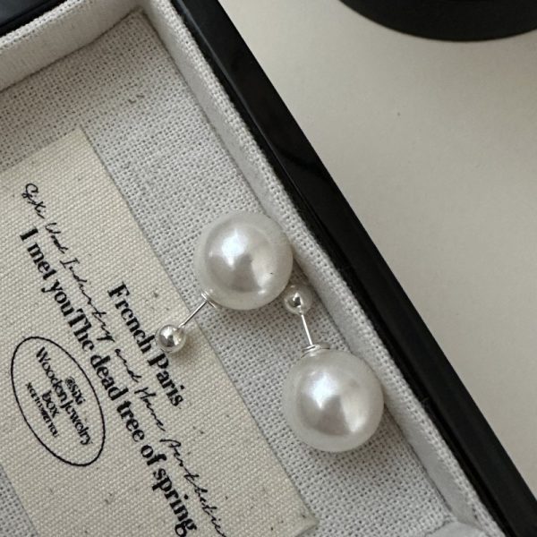 Wholesale 925 Sterling Silver Round Pearl Earrings