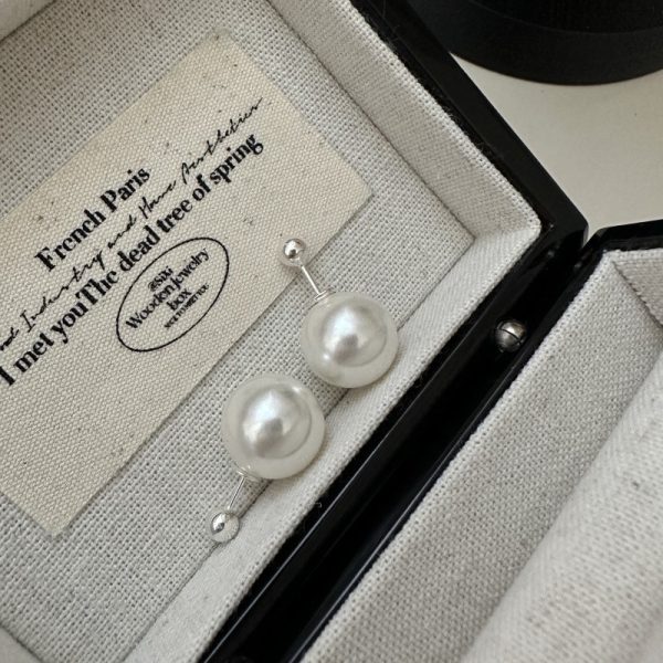 Wholesale 925 Sterling Silver Round Pearl Earrings - Image 2