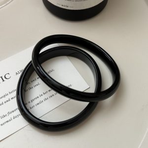 Wholesale Natural Gemstone Black Agate Bangle