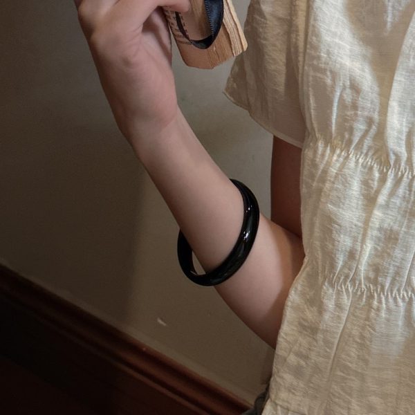 Wholesale Natural Gemstone Black Agate Bangle - Image 4
