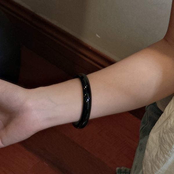 Wholesale Natural Gemstone Black Agate Bangle - Image 5