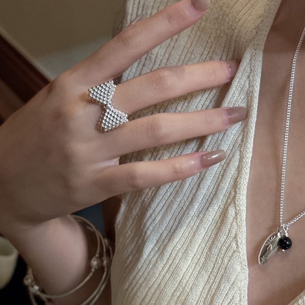 Wholesale 925 Sterling Silver Bead Bow Ring - Image 3
