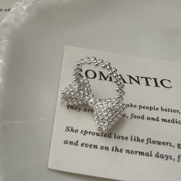 Wholesale 925 Sterling Silver Bead Bow Ring - Image 2