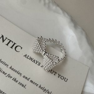 Wholesale 925 Sterling Silver Bead Bow Ring