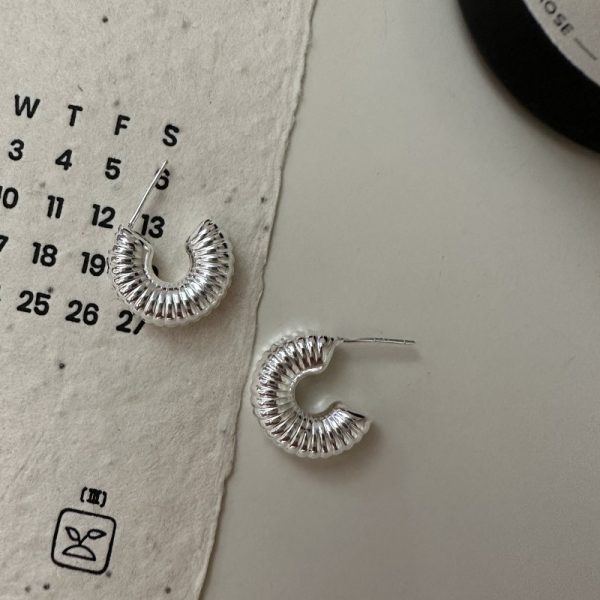 Wholesale 925 Sterling Silver Hollow Threaded Earrings - Image 2