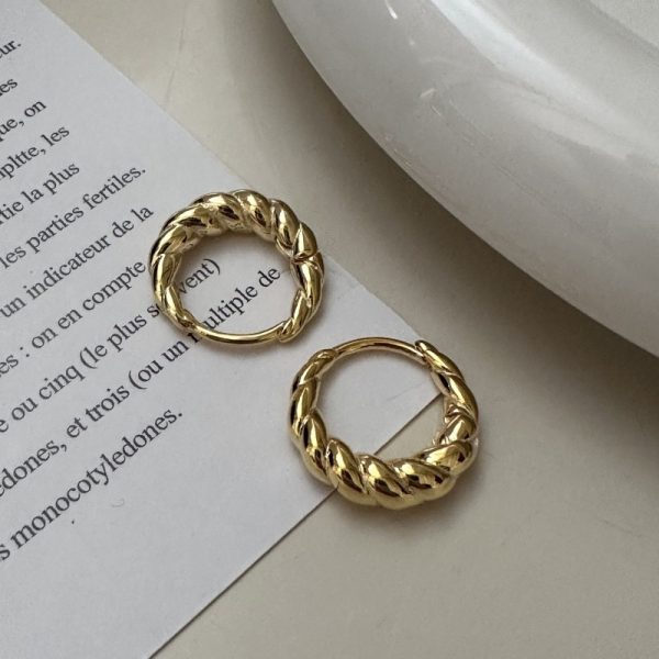 Wholesale 925 Sterling Silver Croissants Buckle Earrings - Image 2