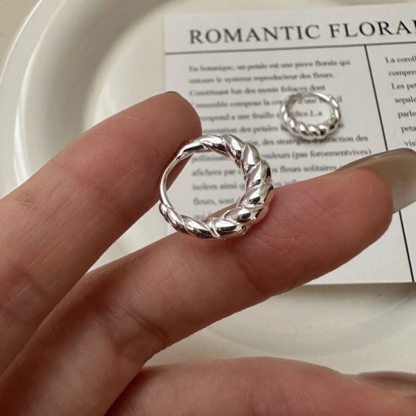 Wholesale 925 Sterling Silver Croissants Buckle Earrings - Image 3