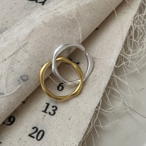 Wholesale 925 Sterling Silver Frosted Slim Ring In Gold & In Silver