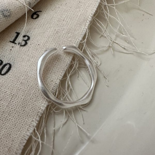 Wholesale 925 Sterling Silver Frosted Slim Ring - Image 3