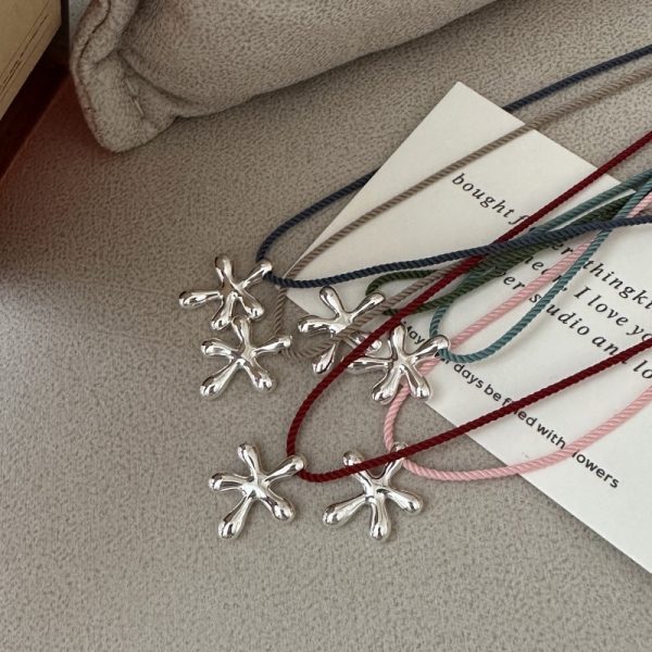 Wholesale 925 Sterling Silver Colorful Cord Starfish Necklace - Image 2