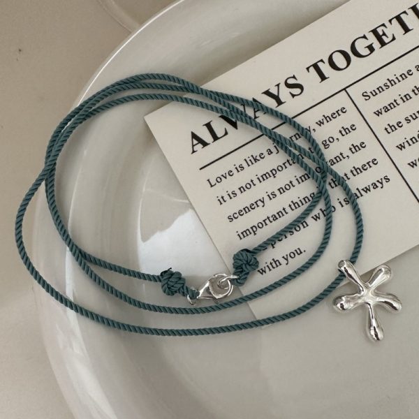 Wholesale 925 Sterling Silver Colorful Cord Starfish Necklace - Image 8